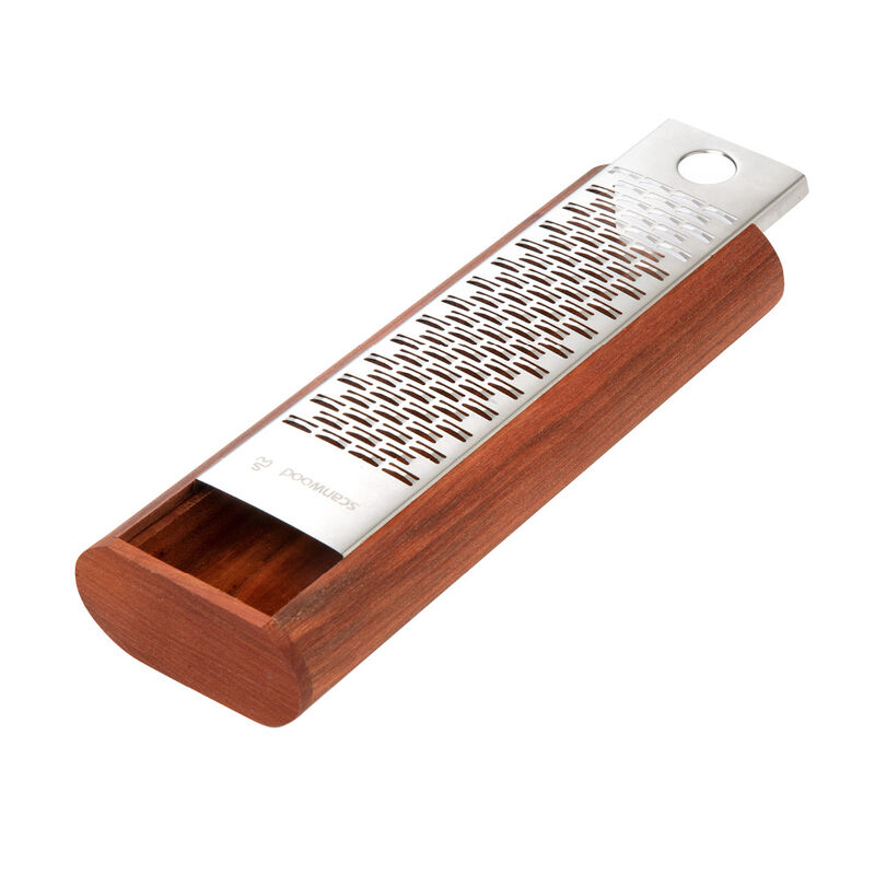 Superscharfe Laser Cut Parmesanreibe mit Kirschholz-Auffangbeh�lter