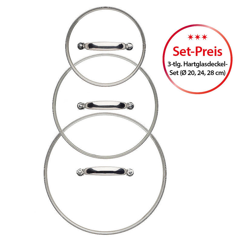 Pfannen-Hartglasdeckel-Set