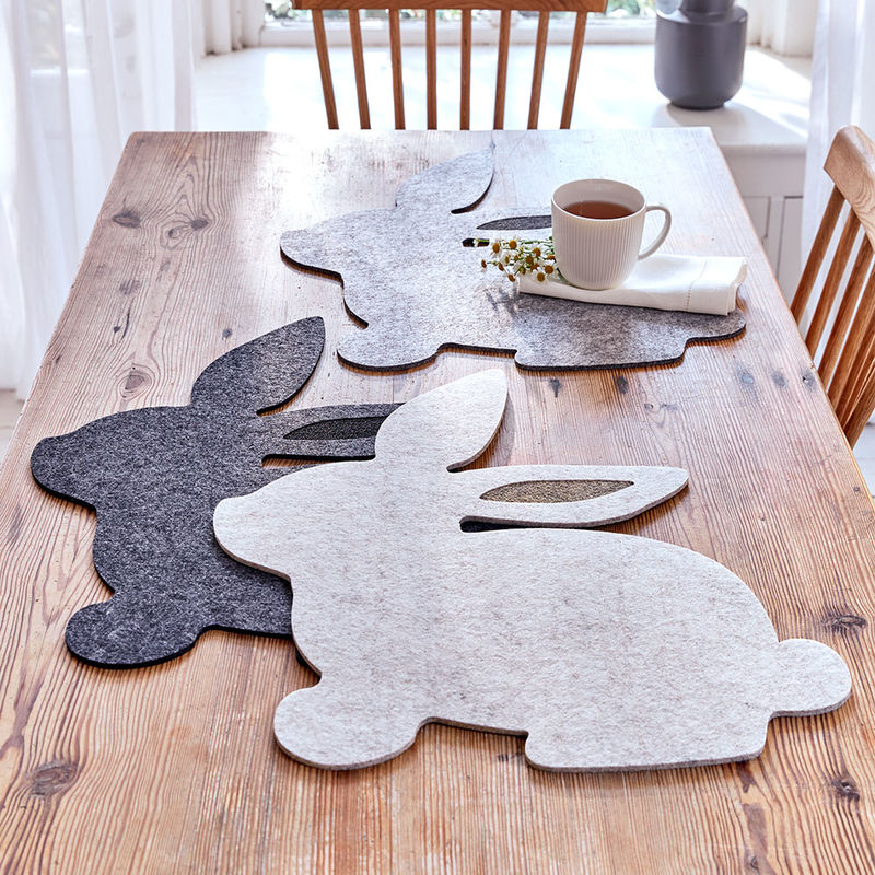Dekorative Hasen-Tischsets aus Filz sch�tzen Ihre empfindlichen Oberfl�chen