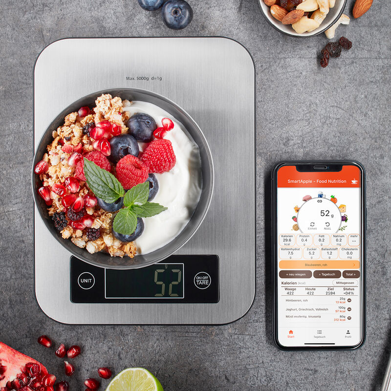 Schlank und gesund durch bewusste Ern�hrung: K�chenwaage mit N�hrwertanalyse-App Bild 3