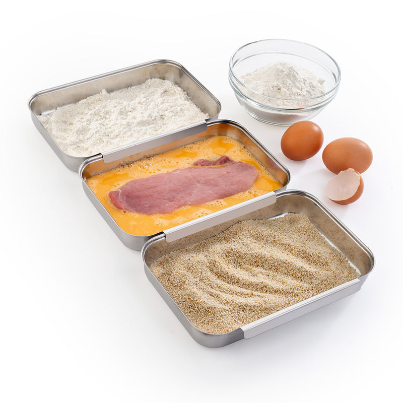 Panierschalen: Schnell und sauber panieren, marinieren und portionieren.