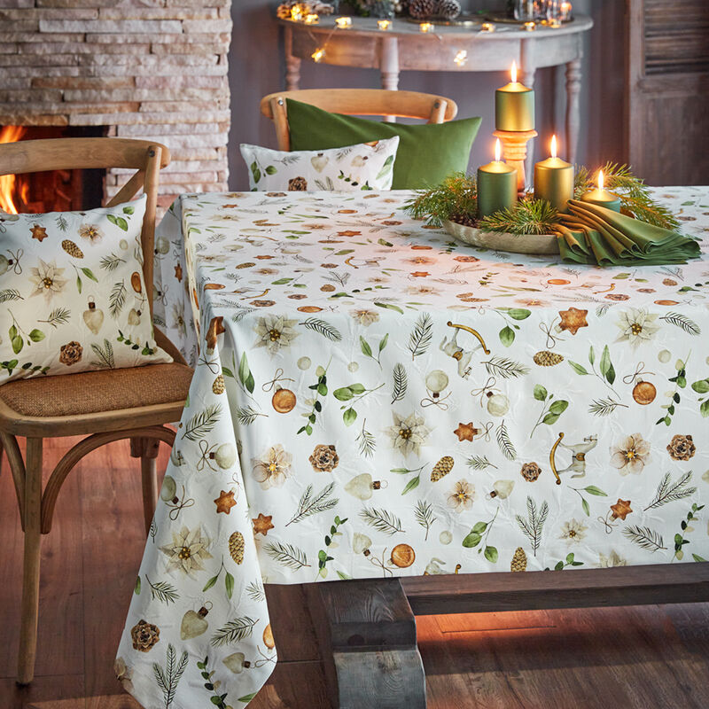 Doppelgewebte Matelass�-Tischdecke im weihnachtlichen Design