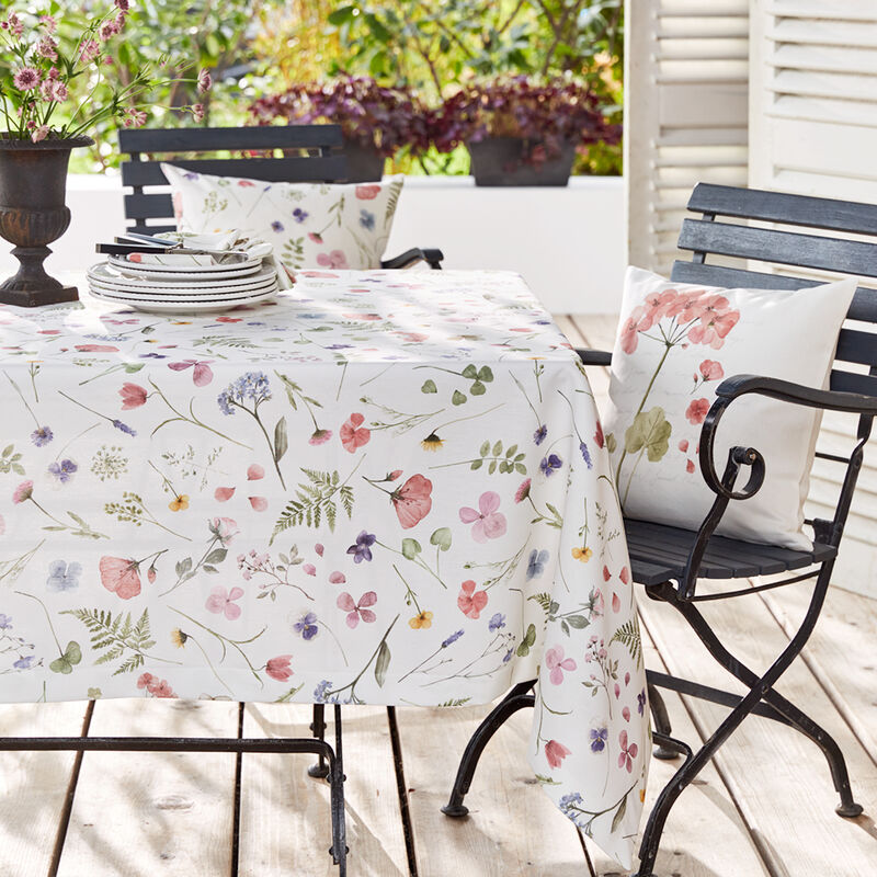 Tischdecke mit fr�hlichem Weidenblumen-Motiv