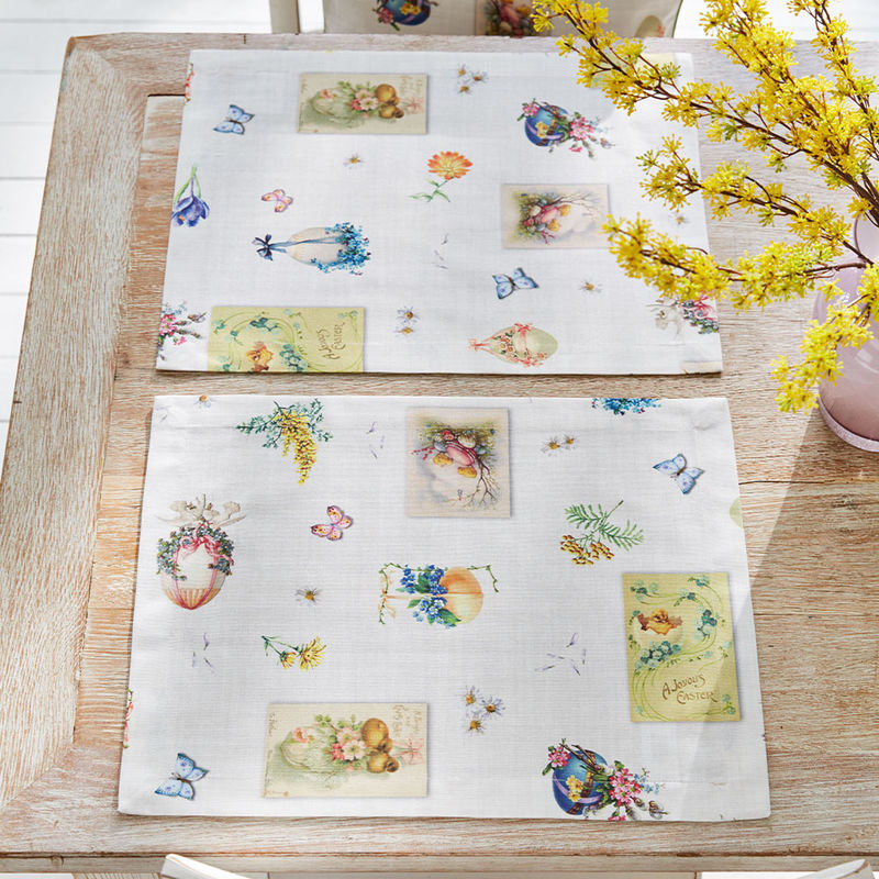 Tischsets im Retrolook alter Oster-Glanzbilder