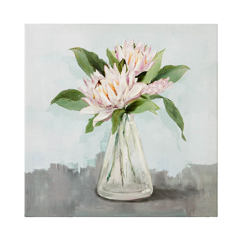 Bilderserie mit pastellfarbenen Blumen in Acryl Bild 3