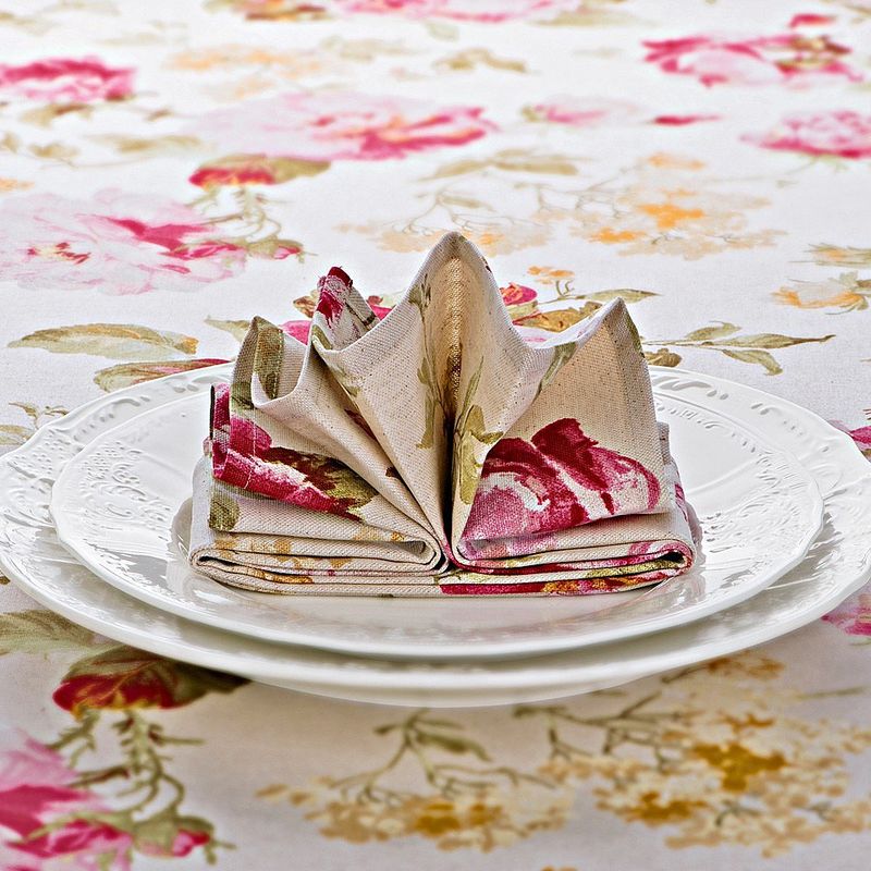 Servietten: Romantische englische Rosenmotiv-Tischw�sche Bild 4