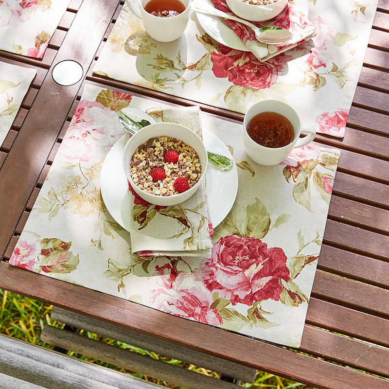 Tischsets: Romantische englische Rosenmotiv-Tischw�sche