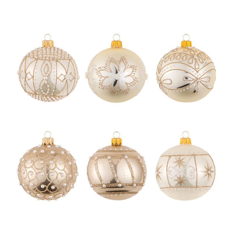 Mundgeblasene Christbaumkugeln zum Kombinieren