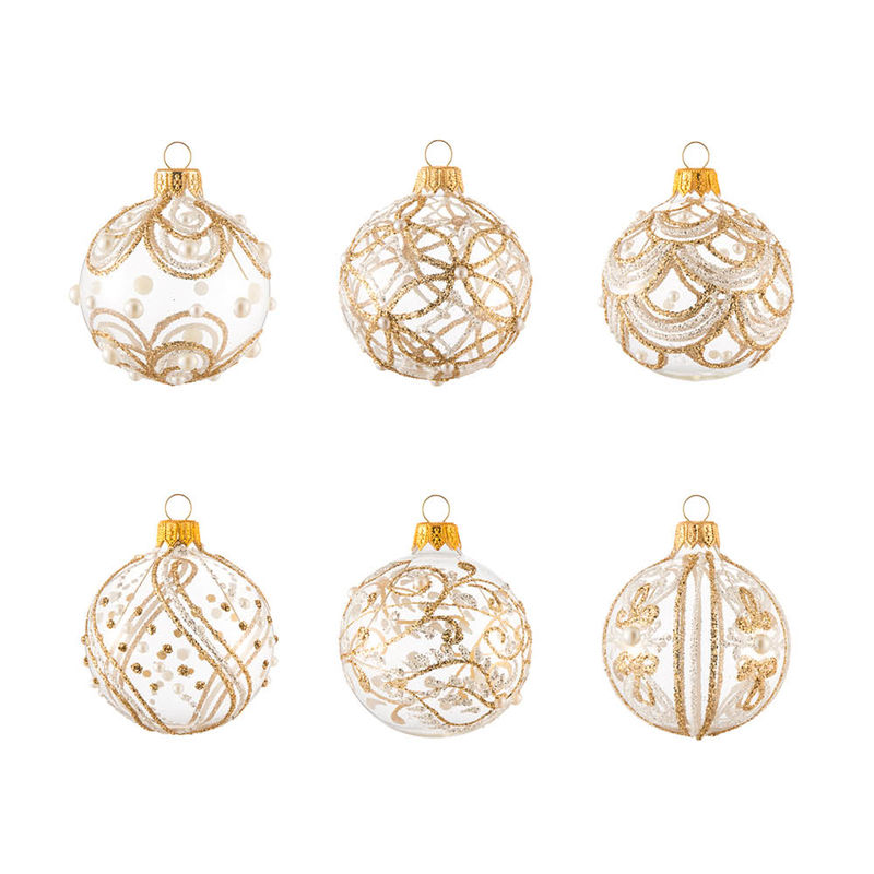 Mundgeblasene, klare Christbaumkugeln zum Kombinieren Bild 2