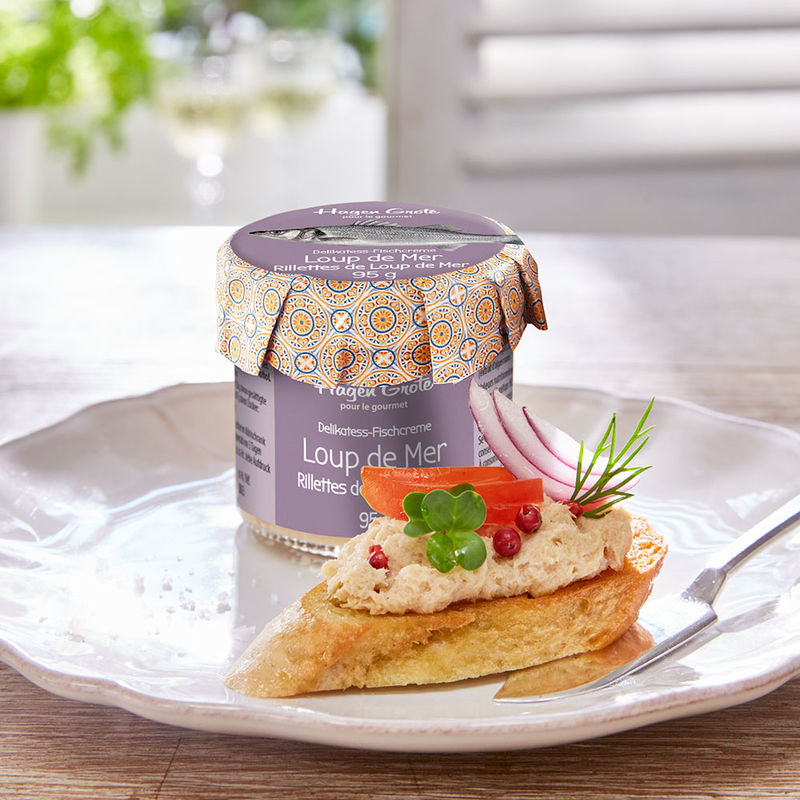 Feinste Edelfisch Crostini-Creme aus frischem Loup de Mer