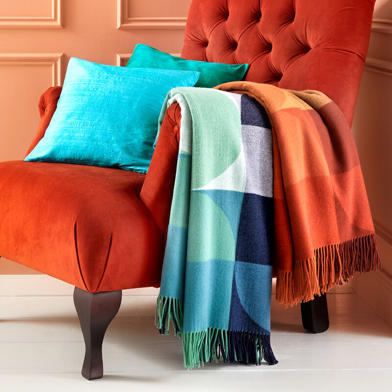 Italienisches Giotto-Plaid aus feiner Schurwolle