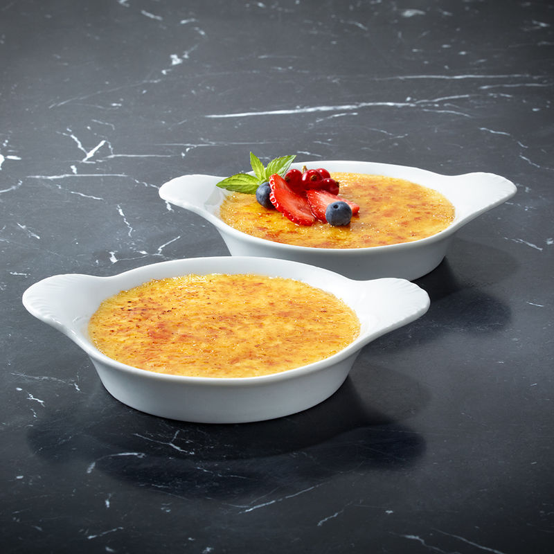 Typisch franz�sisch: Flammfeste Porzellan cr�me br�l�e Dessert-F�rmchen