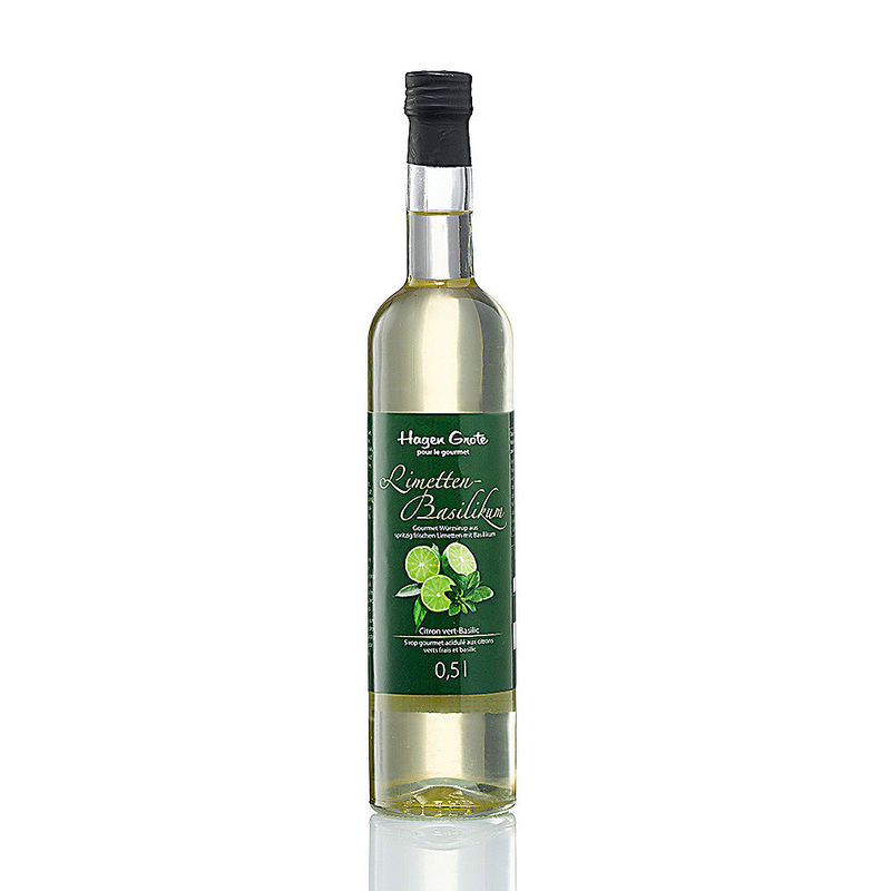 Gourmet Limetten-Basilikum W�rzsirup veredelt Getr�nke, Eis, Desserts, Salate, Saucen, Joghurt.