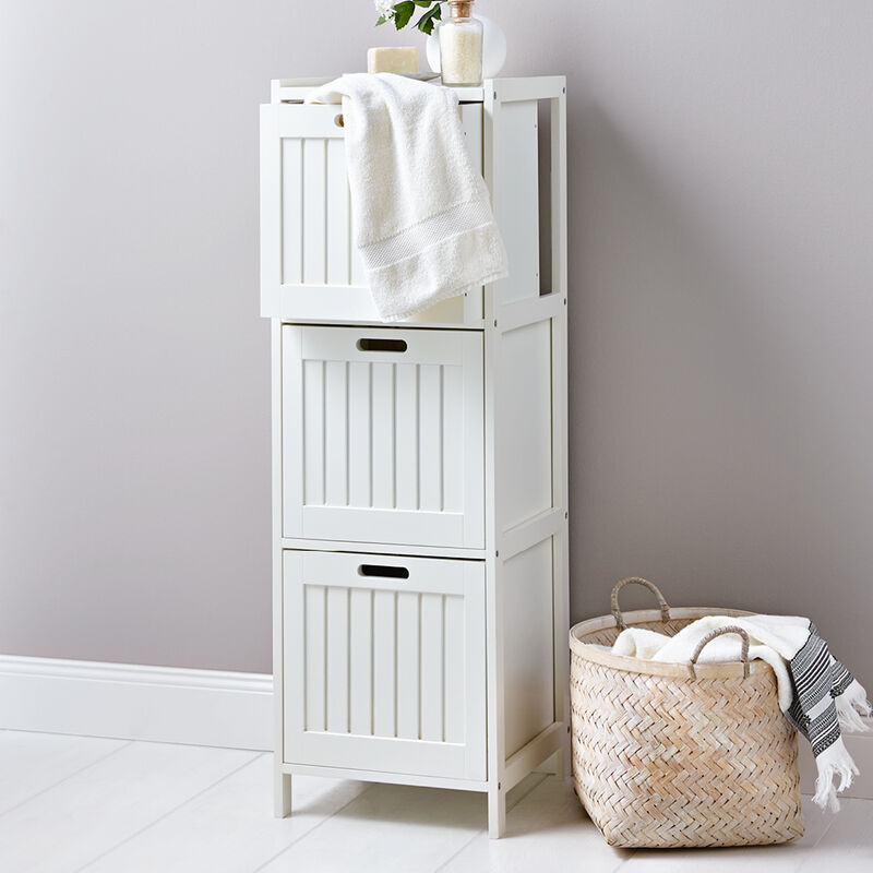 Schrank mit 3 Schubladen: Stilvolle M�belserie im nordischen Landhausstil