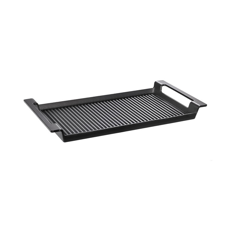 Gro�z�gige Gusseisen Grillplatte mit superthermischen Eigenschaften zeichnet wunderbare Grillmuster