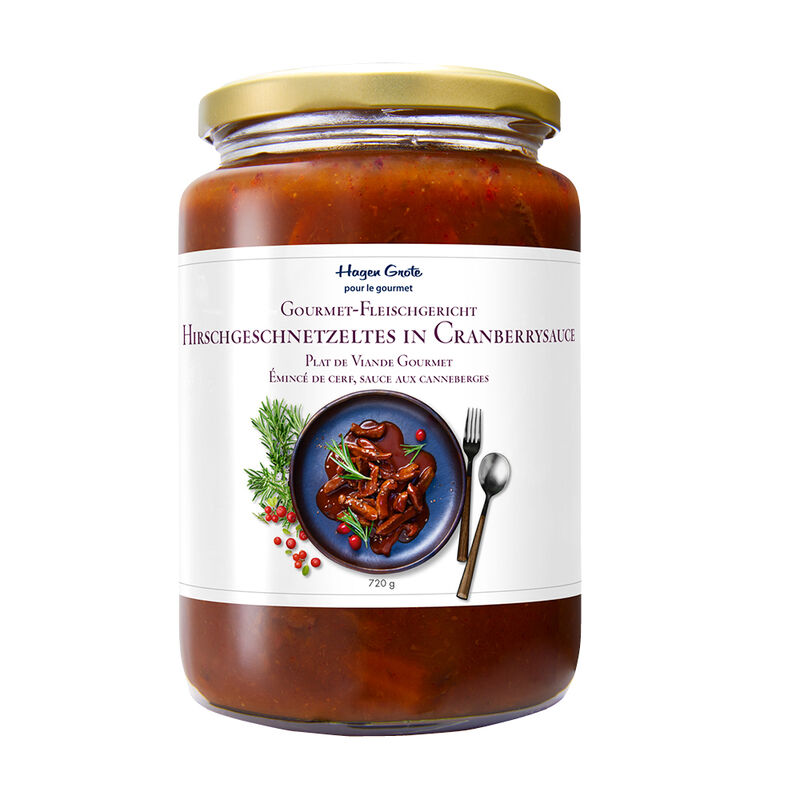 Gourmet-Klassiker im Glas: Hirschgeschnetzeltes in Cranberrysauce minutenschnell zubereiten