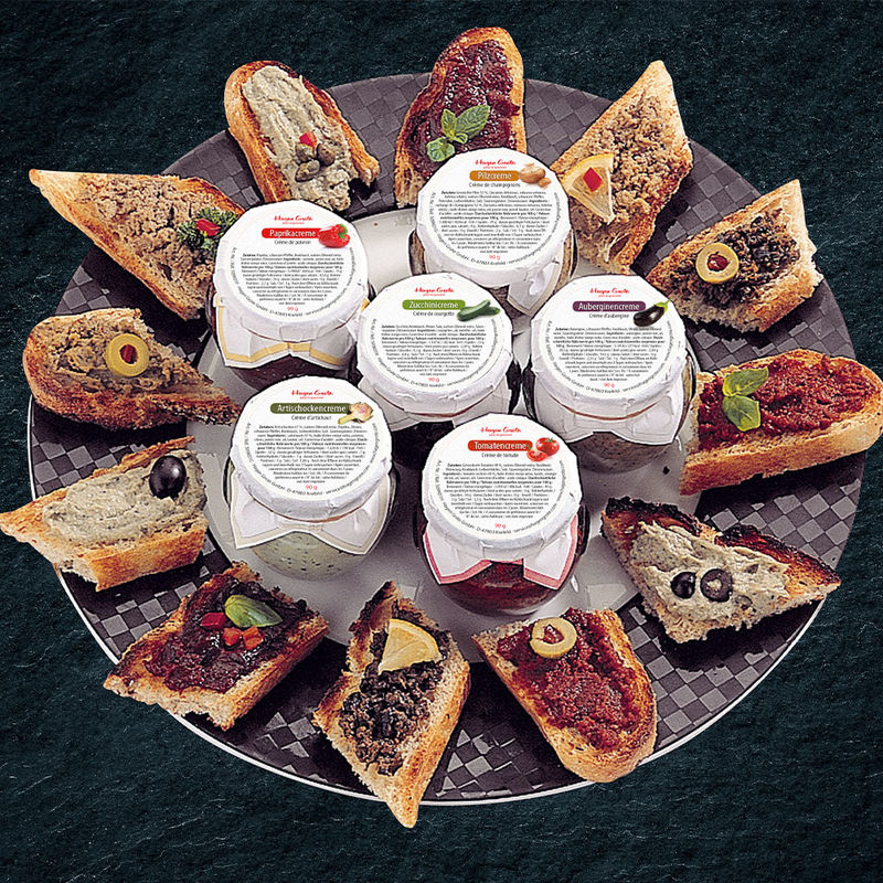 Hocharomatische sonnengetrocknete  Gem�se Crostini-Cremes aus Apulien