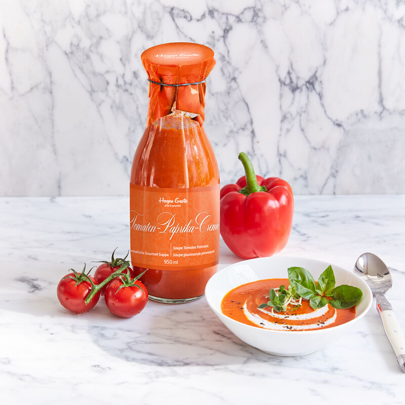 Hocharomatische Tomate-Paprika-Suppe mit sonnengereiftem Gem�se