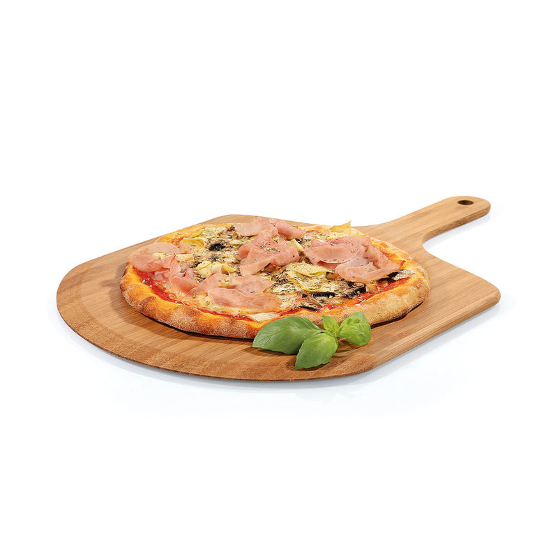 Halbrundes Flammkuchen- und Pizzabrett f�r backfrisches Servieren