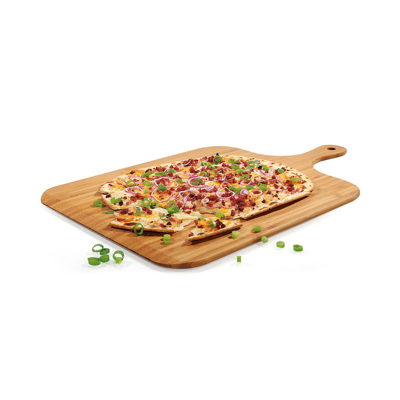 Eckiges Flammkuchen- und Pizzabrett f�r backfrisches Servieren