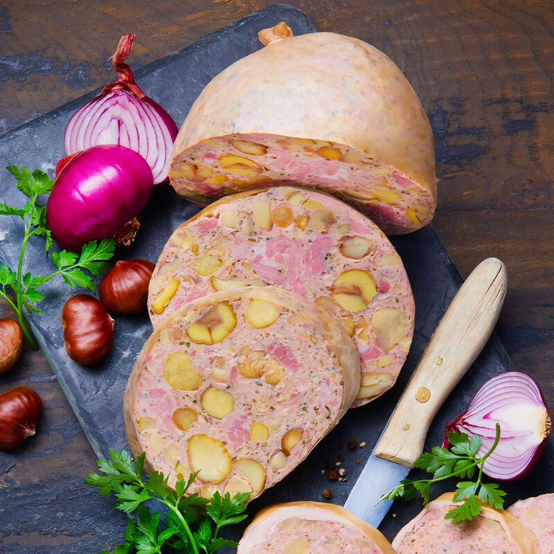 Pr�mierter Gourmet Saumagen mit Maronen in der Dose