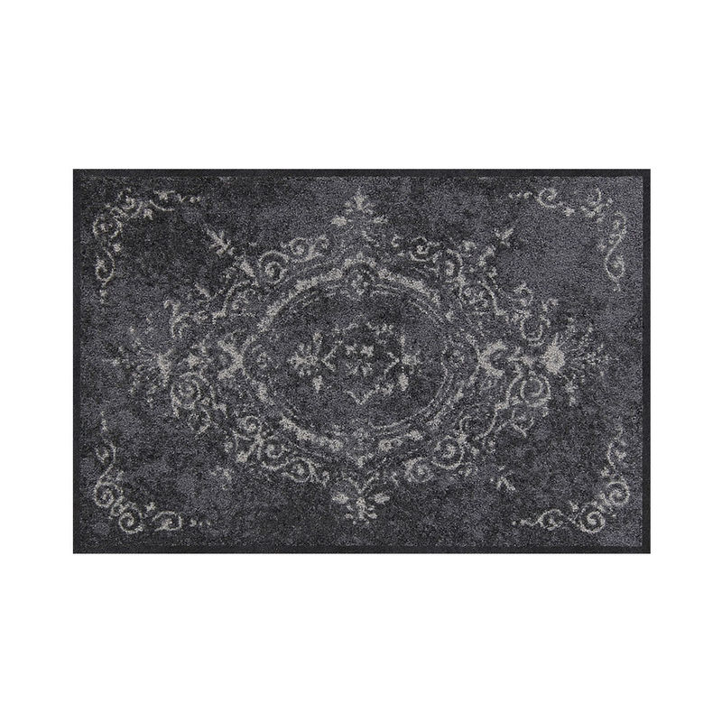 Motiv Vintage grau: Kr�uselvelours-Fu�-und Sauberlaufmatten binden Schmutz, Staub und N�sse