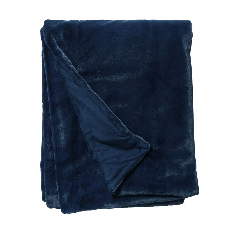 Superweiches Pl�sch-Plaid in exquisitem Mitternachtsblau