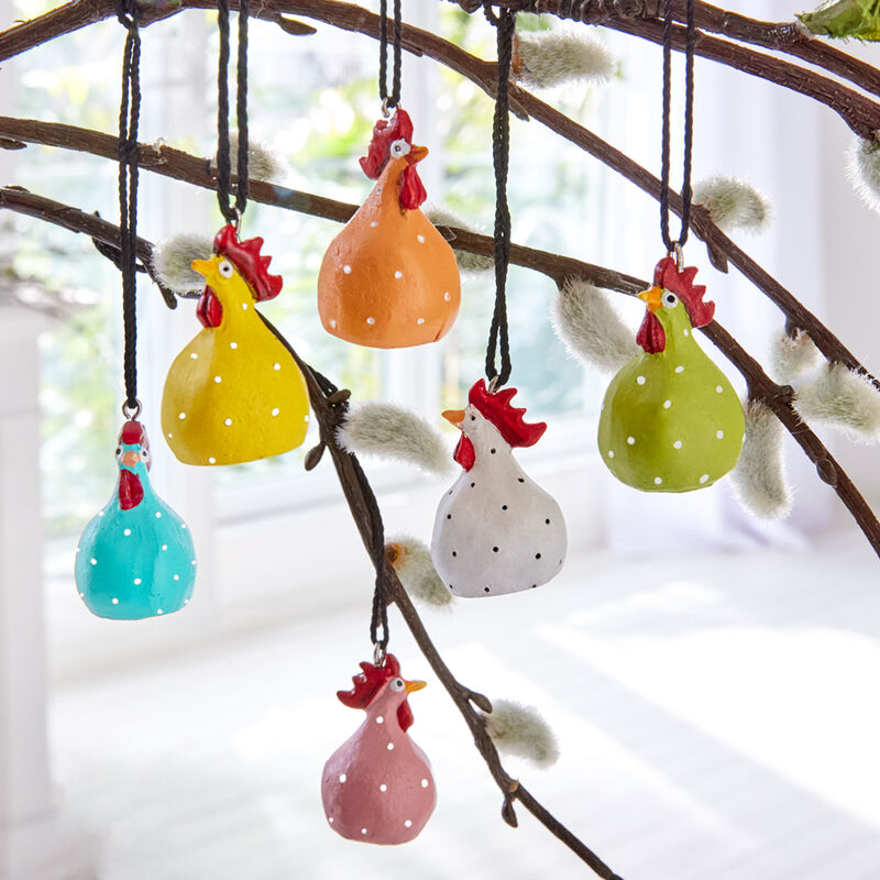Einzigartige H�hner-Anh�nger f�r fr�hliche Osterdekorationen