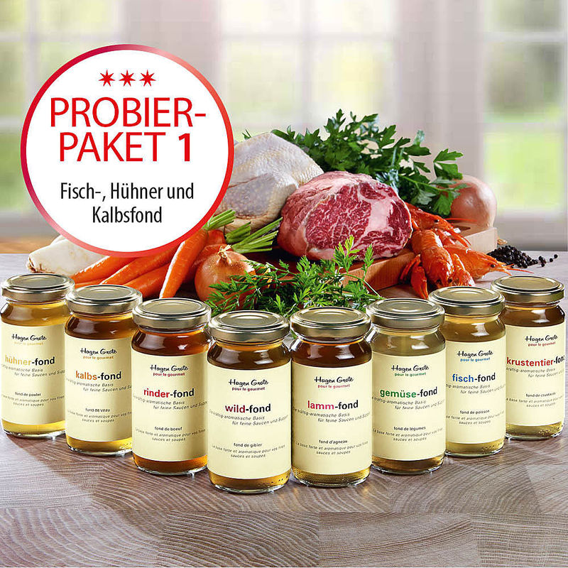 Probierpaket: Fisch-, H�hner- und Kalbsfond