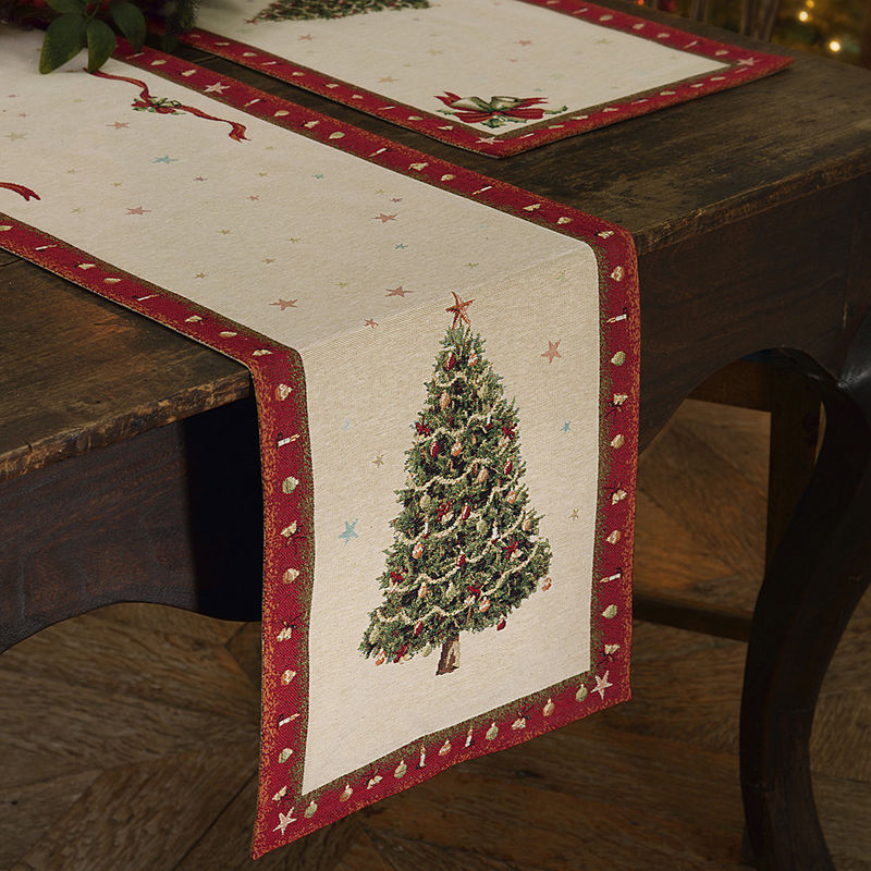 Tischl�ufer: Pr�chtige weihnachtliche Gobelin-Tischw�sche