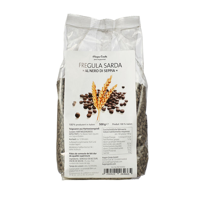 Fregula: Sardische Kugel-Pasta  sarda al nero getoastet