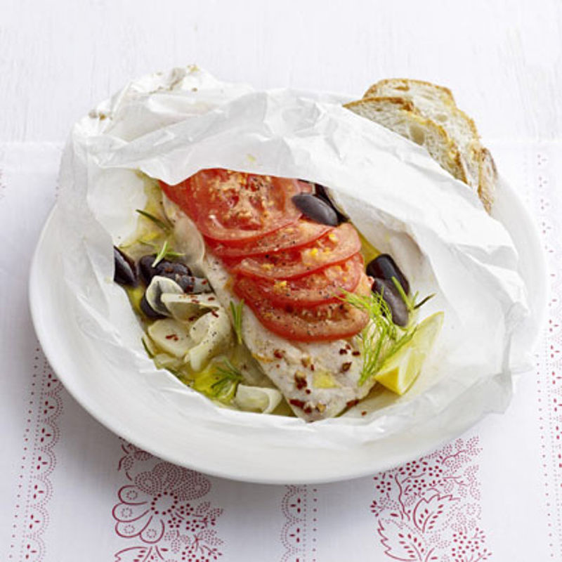 Doradenfilet mit Tomaten und Fenchel
