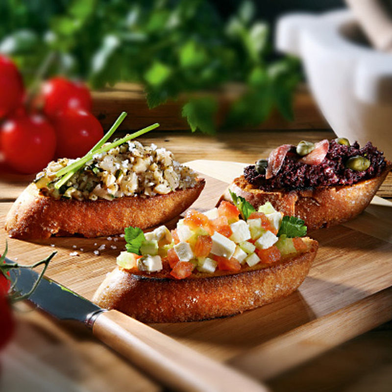 Dreierlei Gem�se-Crostini