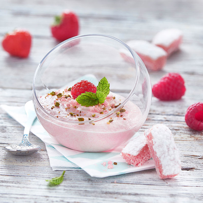 Bavaroise Creme mit Biskuits Roses de Reims