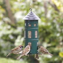 Vielf�ltig bef�llbarer Vogelfutter-Turm im skandinavischen Design