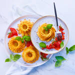 Parmesan-Flan auf Tomatenconcass�