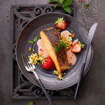 Lachs mit Erdbeeren