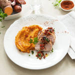 Chorizo-Schweinefilet auf S��kartoffelp�ree